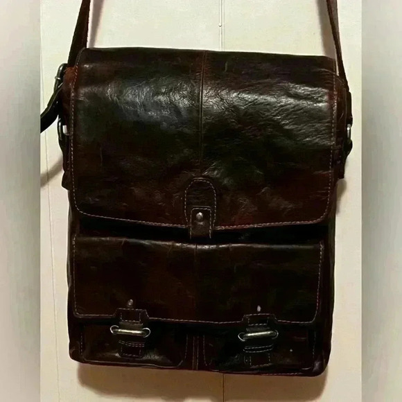 Jack Georges Spikes & Sparrow North / South Luxurious Leather Messenger Bag - Picture 15 of 15